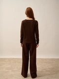 NORMA Cardigan Col V Café