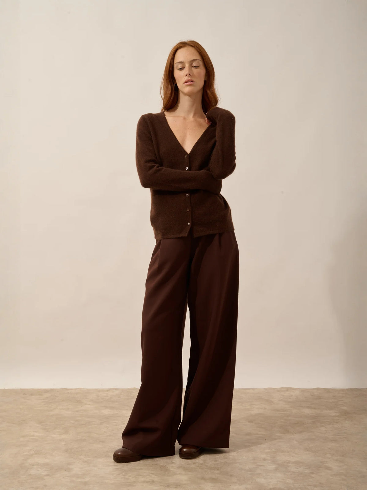 NORMA Cardigan Col V Café