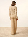 NORMA Cardigan Col V Avoine