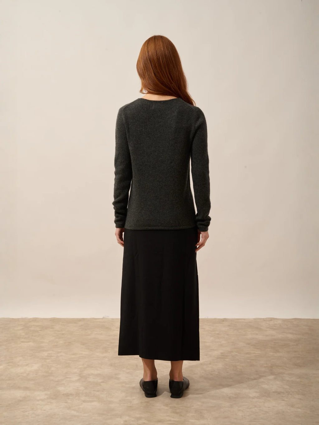 JOYCE Pull Col Rond 4 Fils Carbone Chiné