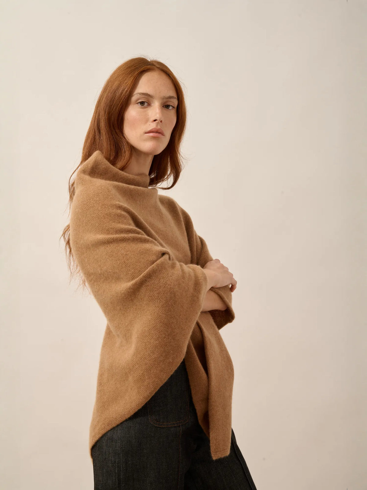 SALLY Poncho 4 Fils Noisette