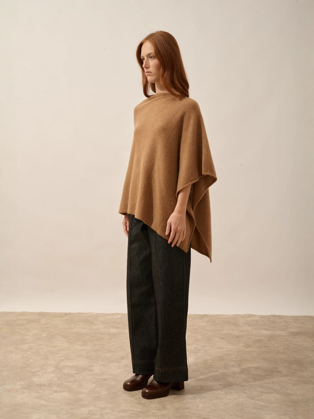SALLY Poncho 4 Fils Noisette