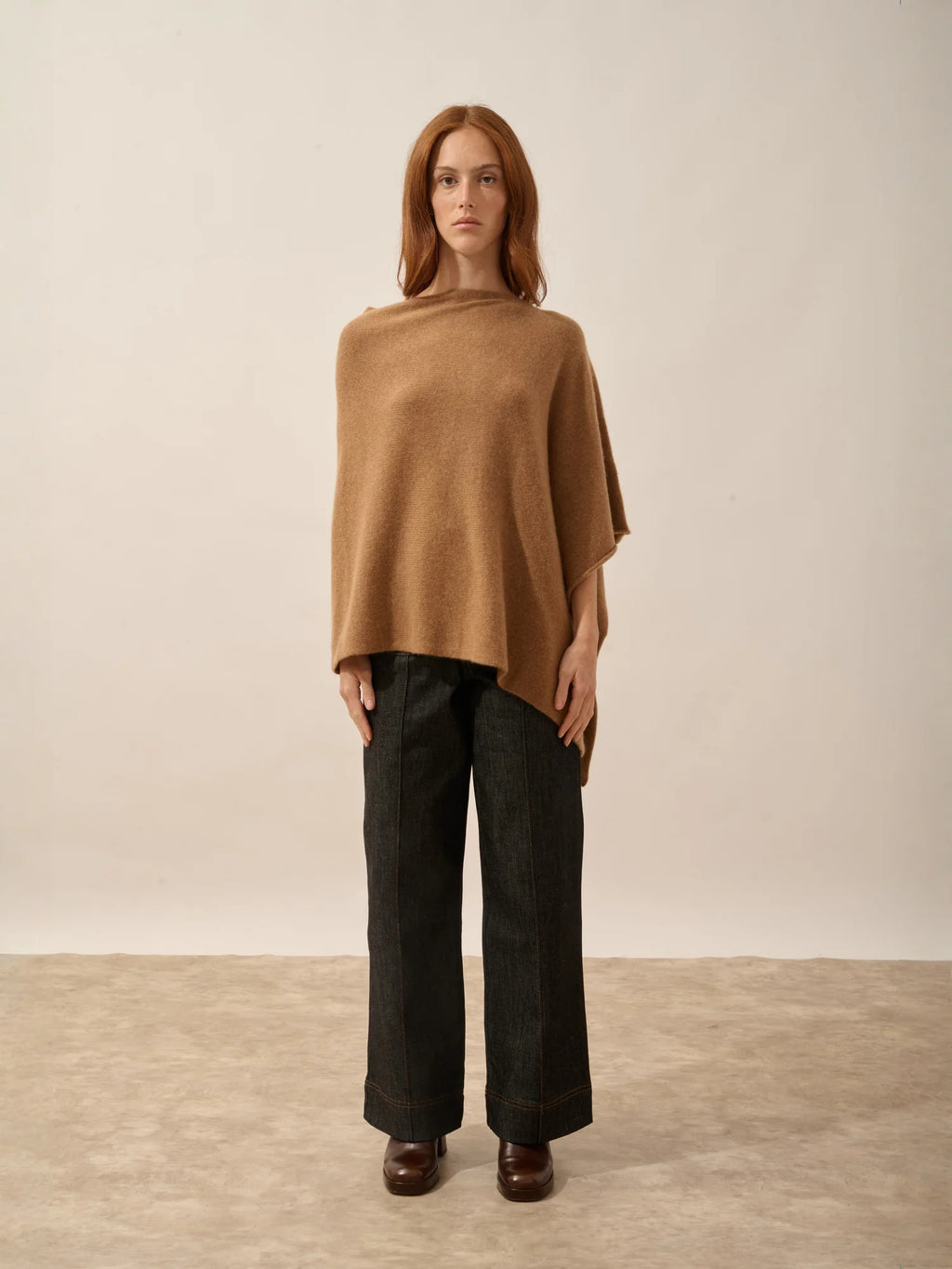 SALLY Poncho 4 Ply Hazelnut