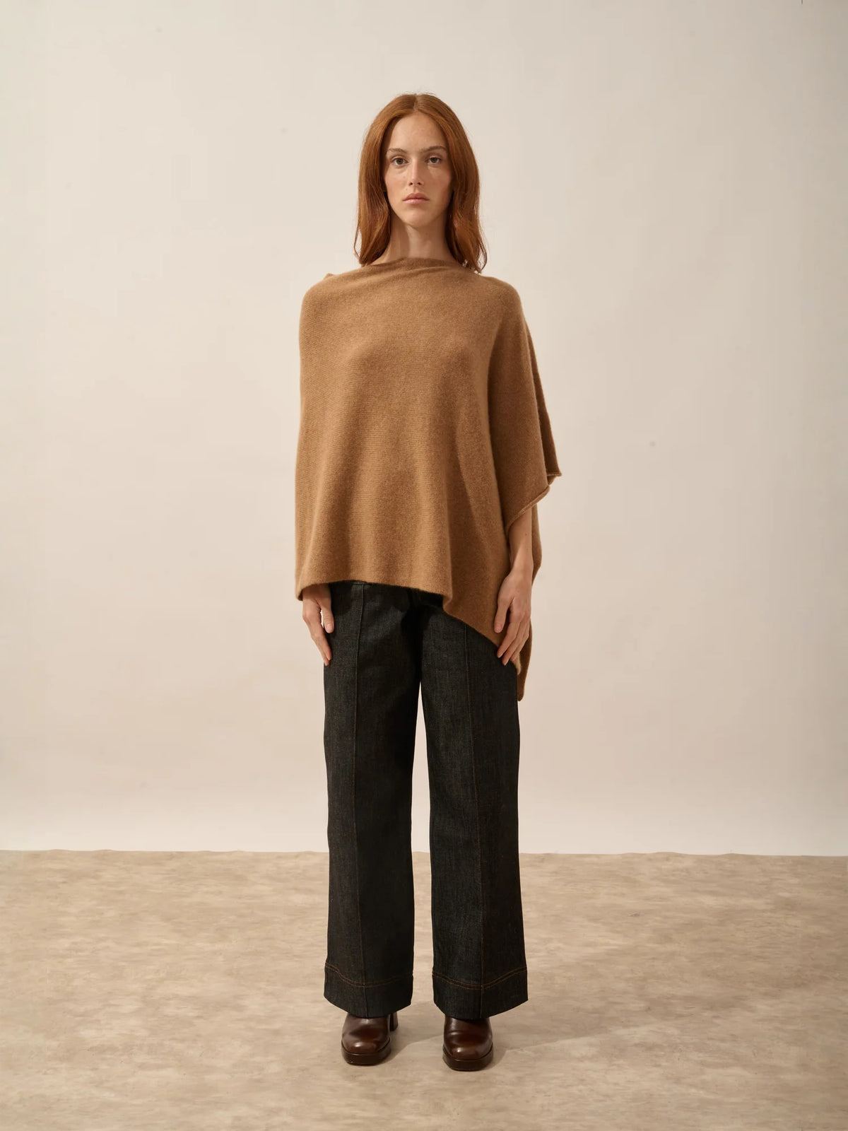 SALLY Poncho 4 Ply Hazelnut