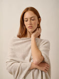 SALLY Poncho 4 Fils Gris Perle Chiné