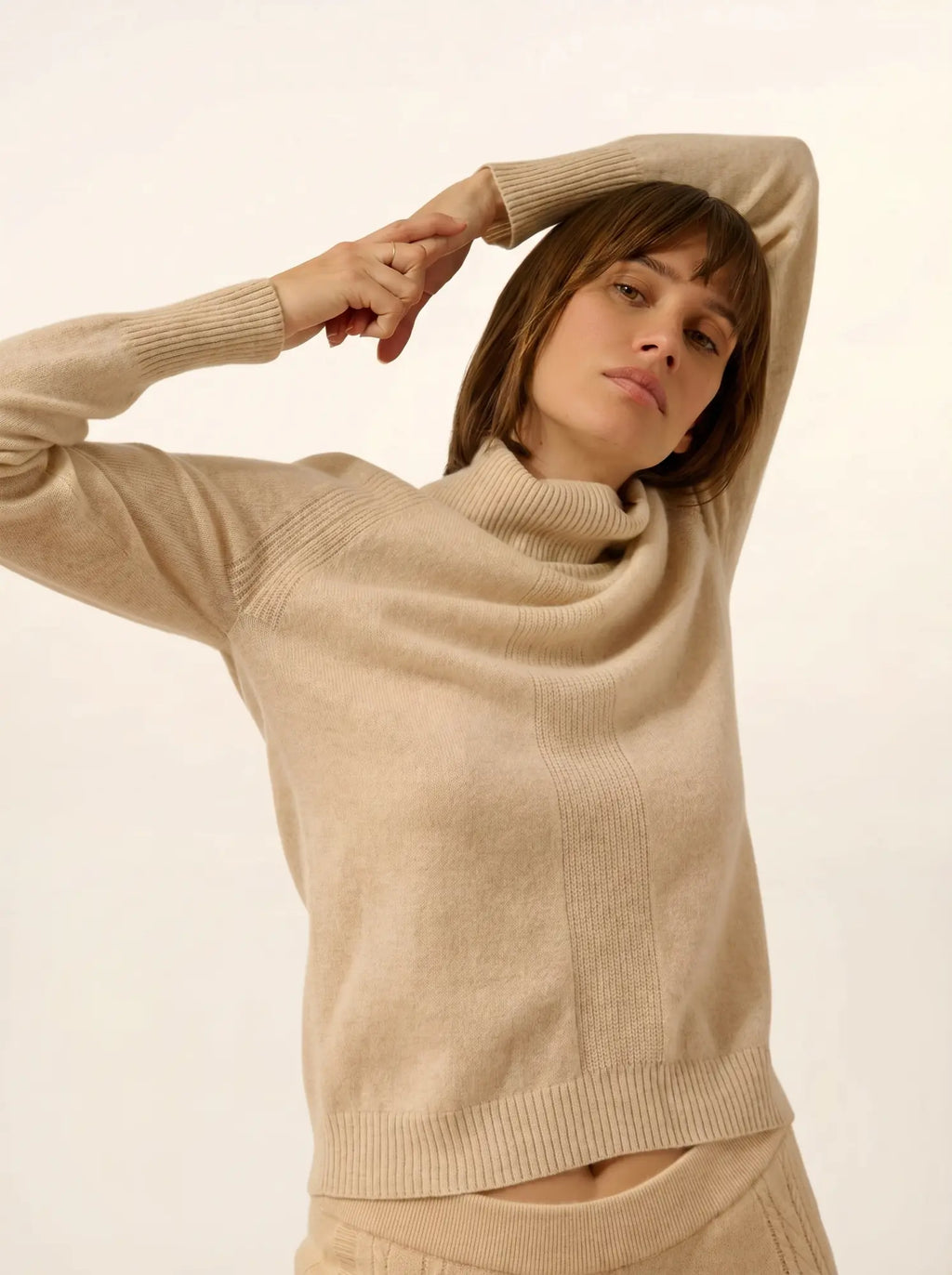 LILLY Pull Col Roulé Avoine
