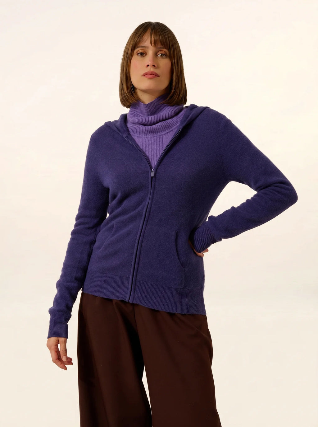 DEBBIE Gilet Zippé Capuche Violet