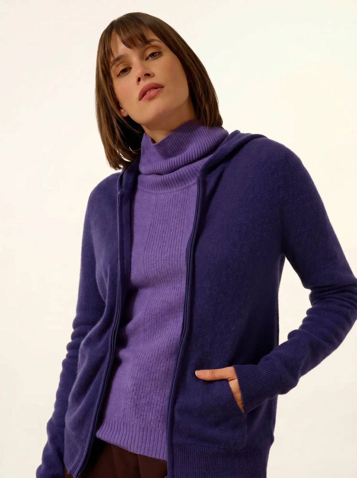 DEBBIE Gilet Zippé Capuche Violet