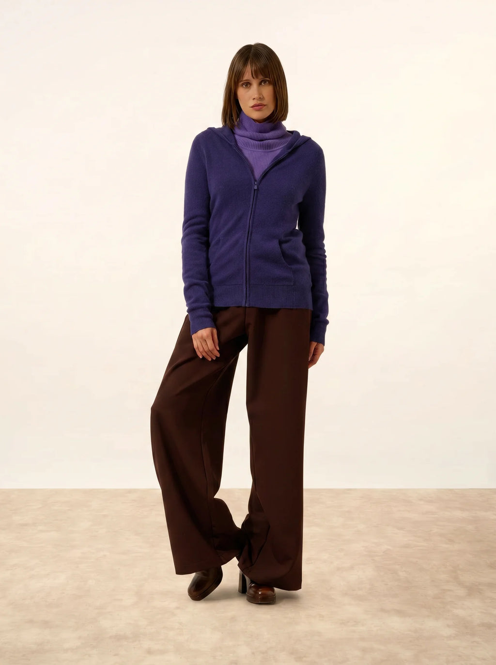 DEBBIE Gilet Zippé Capuche Violet