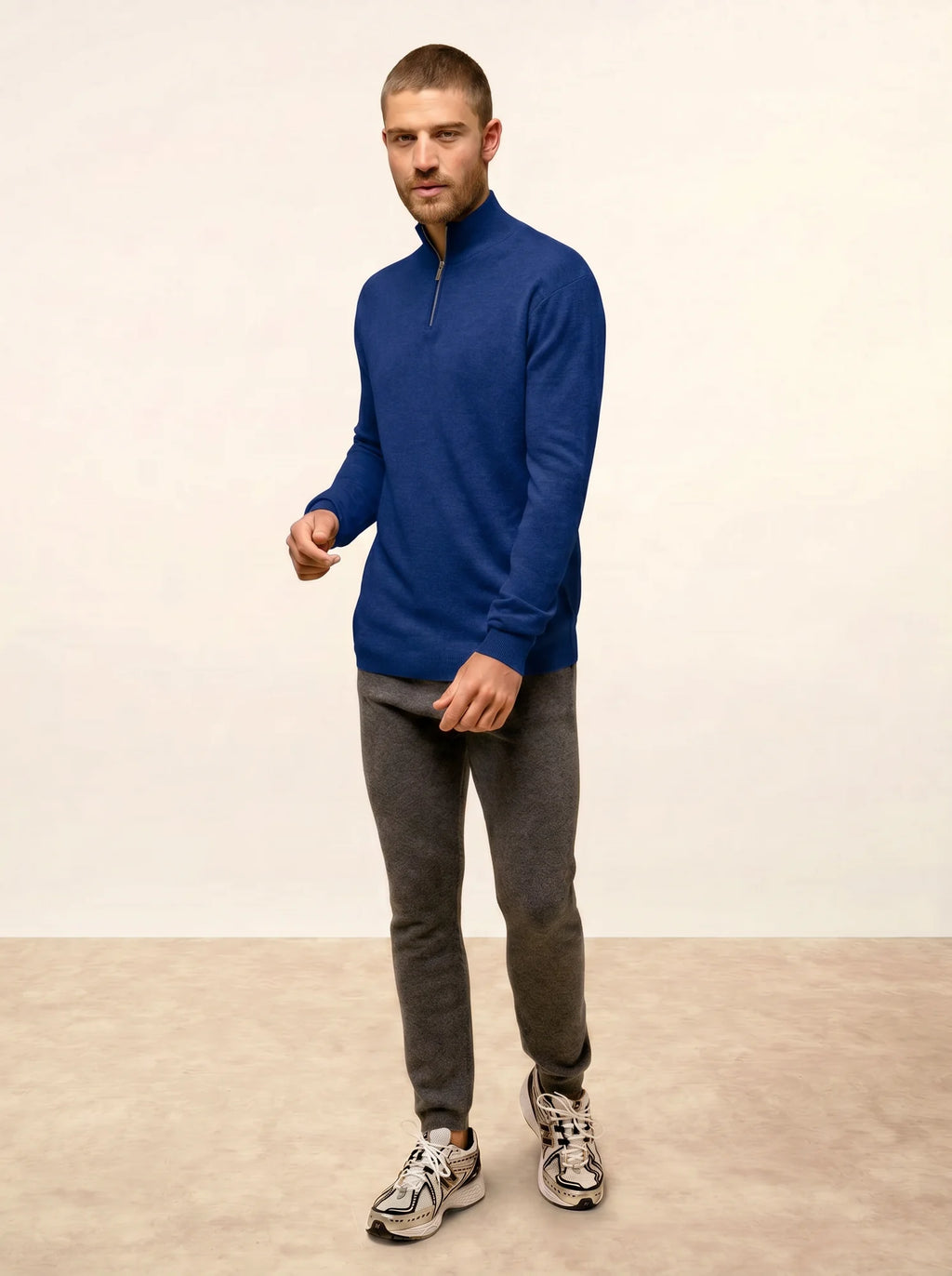 BRADLEY Pullover Truckerkragen Ultramarin