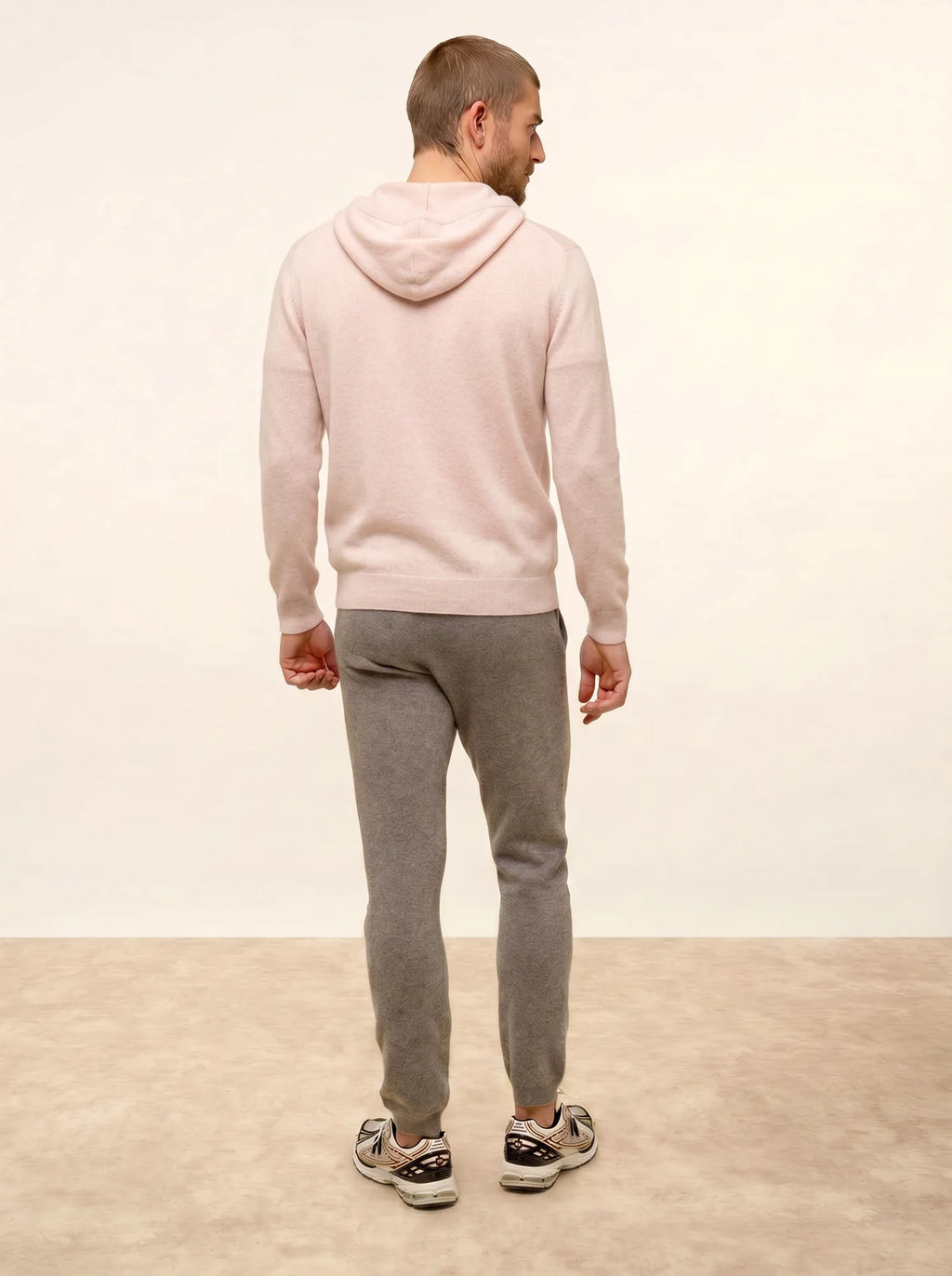 ELLIOT Gilet Zippé Capuche Beige Chiné