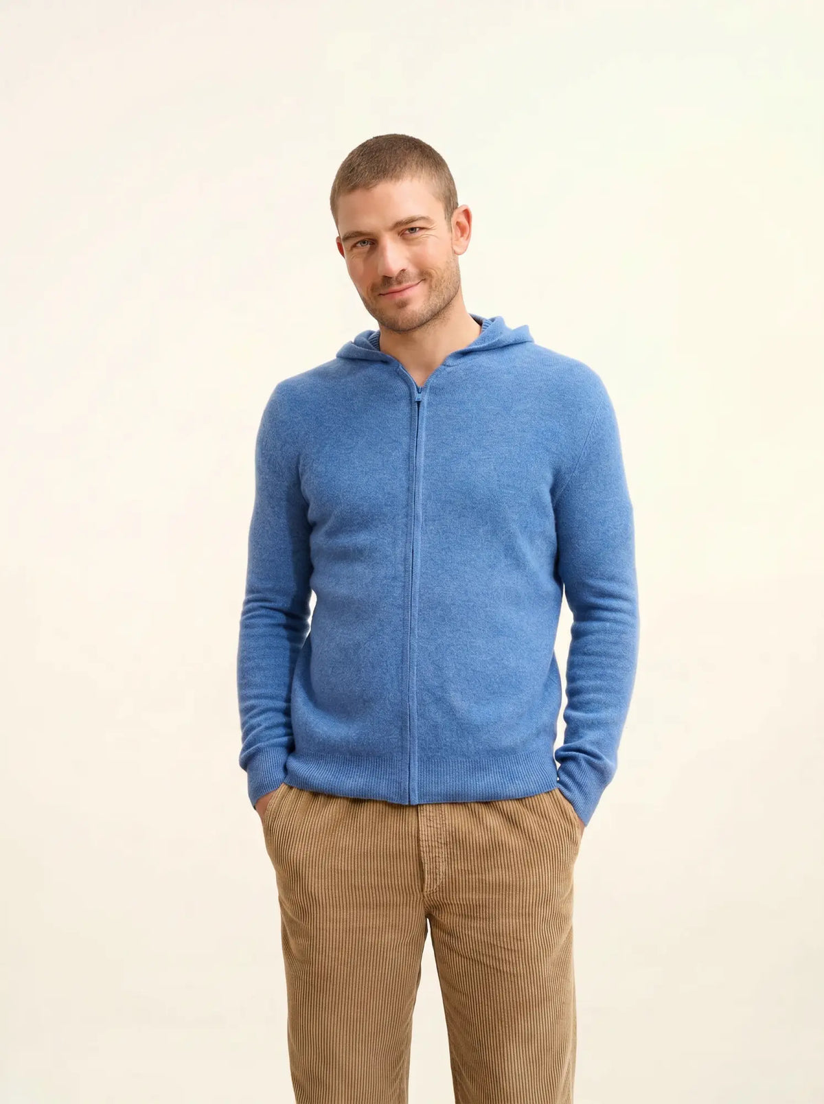 ELLIOT Weste mit Reißverschluss mit Kapuze Denimblau