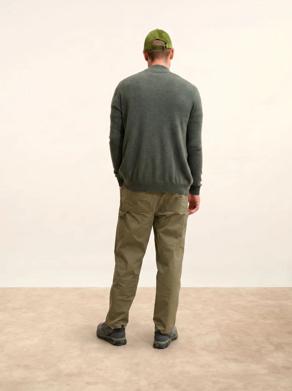 ALAN Gilet Zippé Col Montant Kaki Chiné