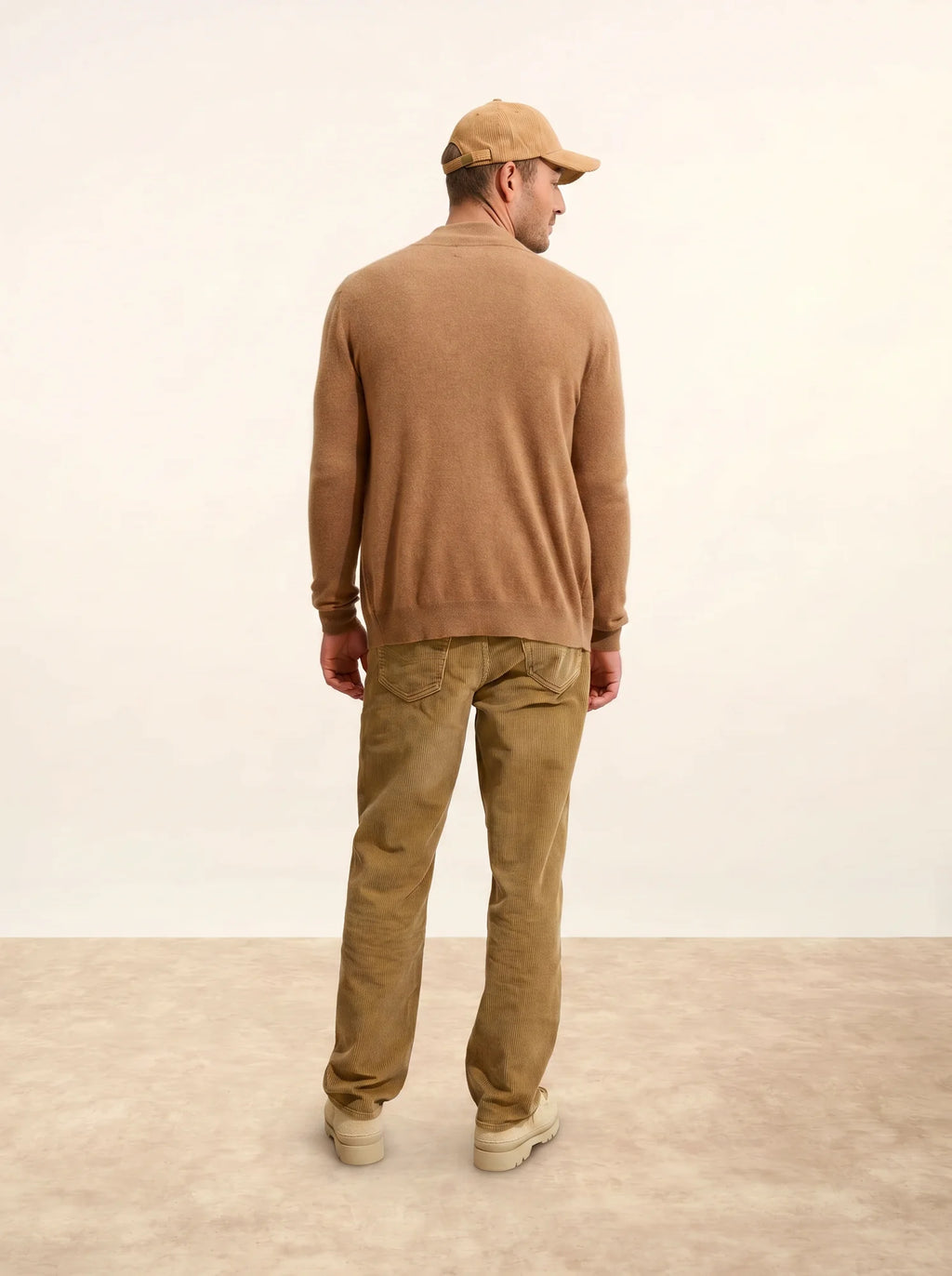 ALAN Gilet Zippé Col Montant Noisette