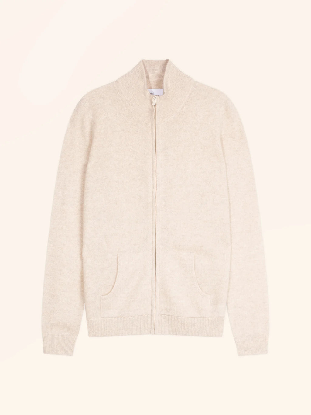 AYR Gilet Zippé Col Montant Beige Chiné