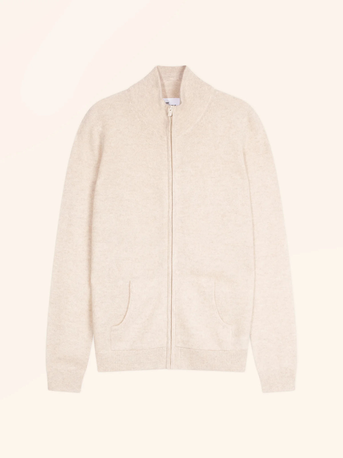 AYR Gilet Zippé Col Montant Beige Chiné