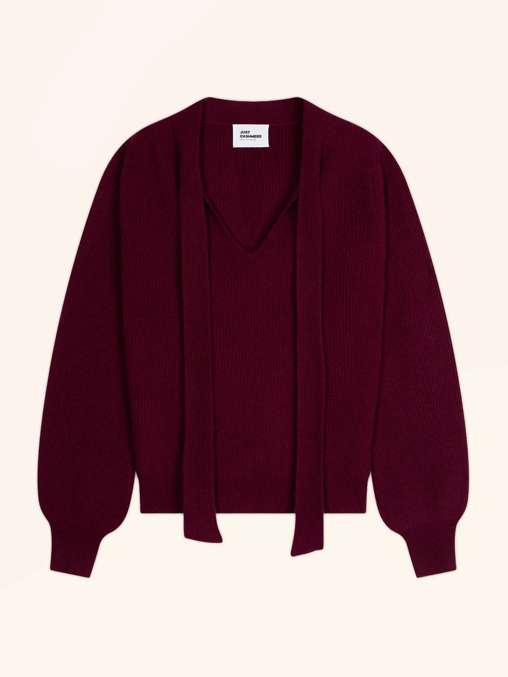 NOTY Sweater Pussy Bow Collar Burgundy