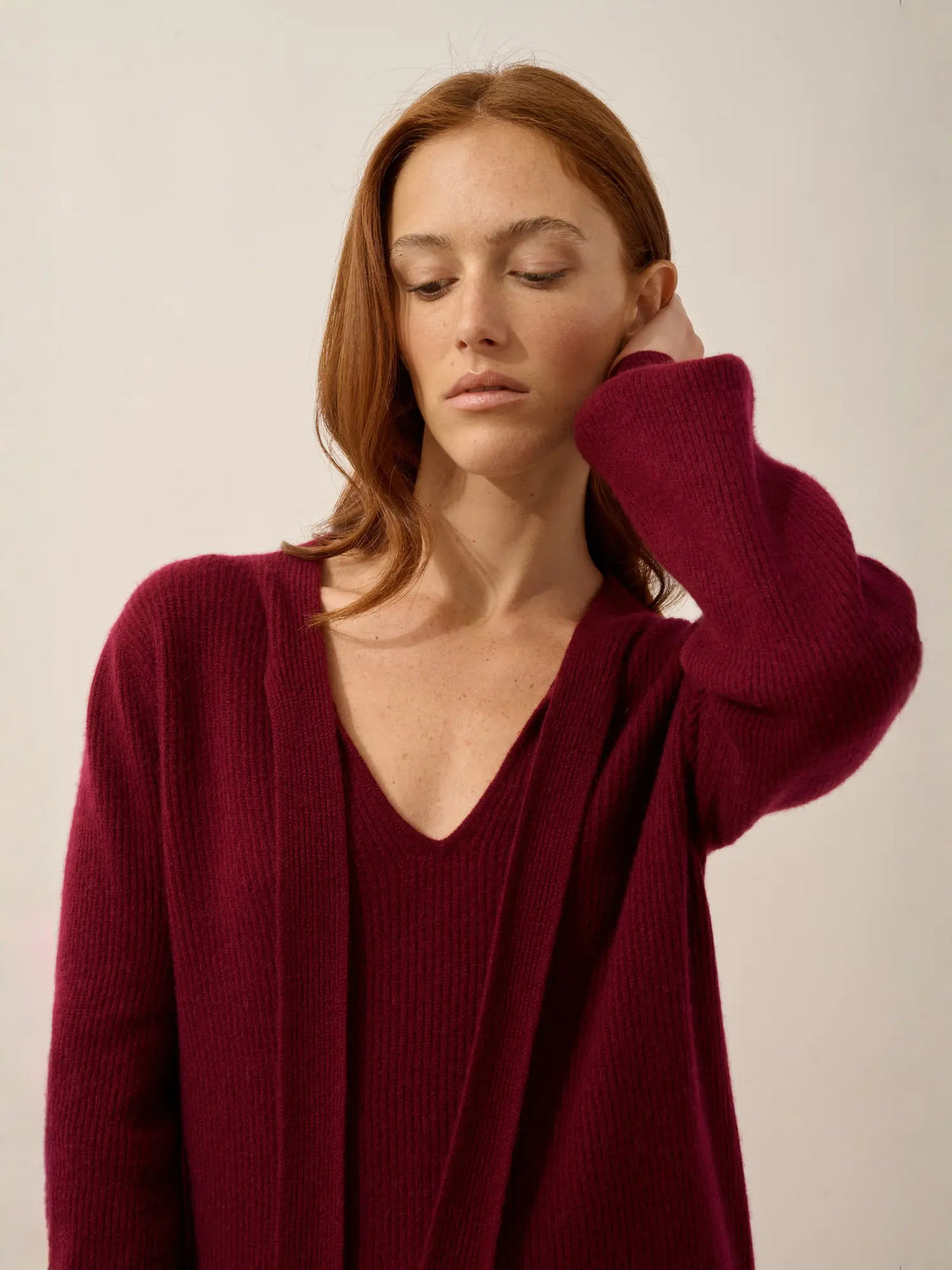 NOTY Pull Col Lavallière Bordeaux