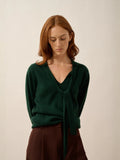 NOTY Pullover Schluppenkragen Zypressengrün