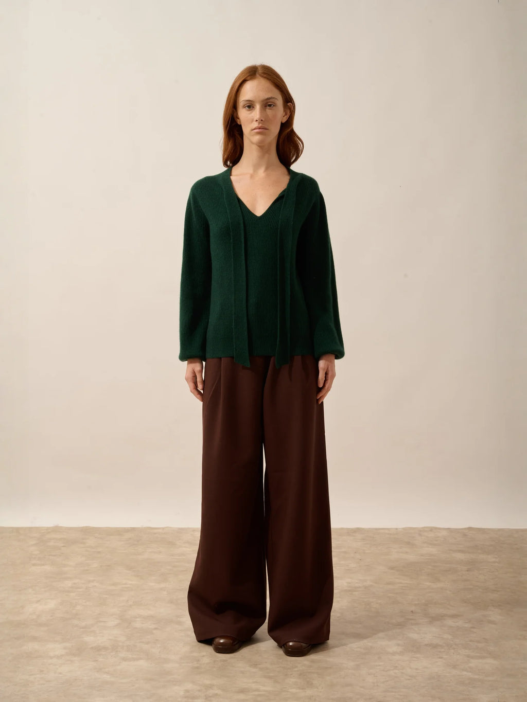 NOTY Pullover Schluppenkragen Zypressengrün