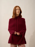 MIAMAR Cape Crew Neck Drawstring Burgundy