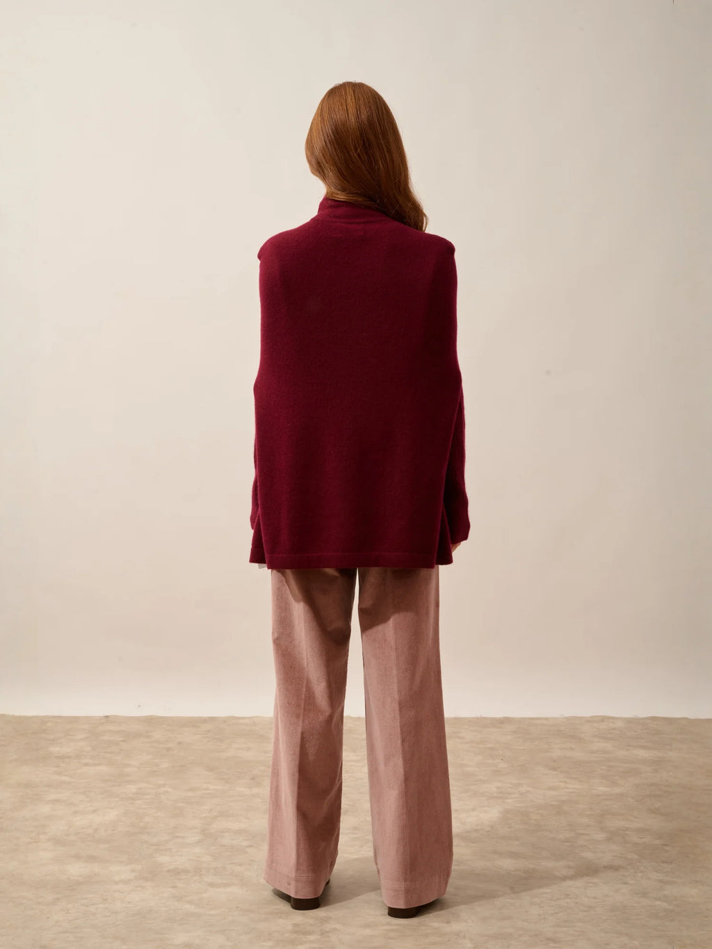 MIAMAR Cape Crew Neck Drawstring Burgundy