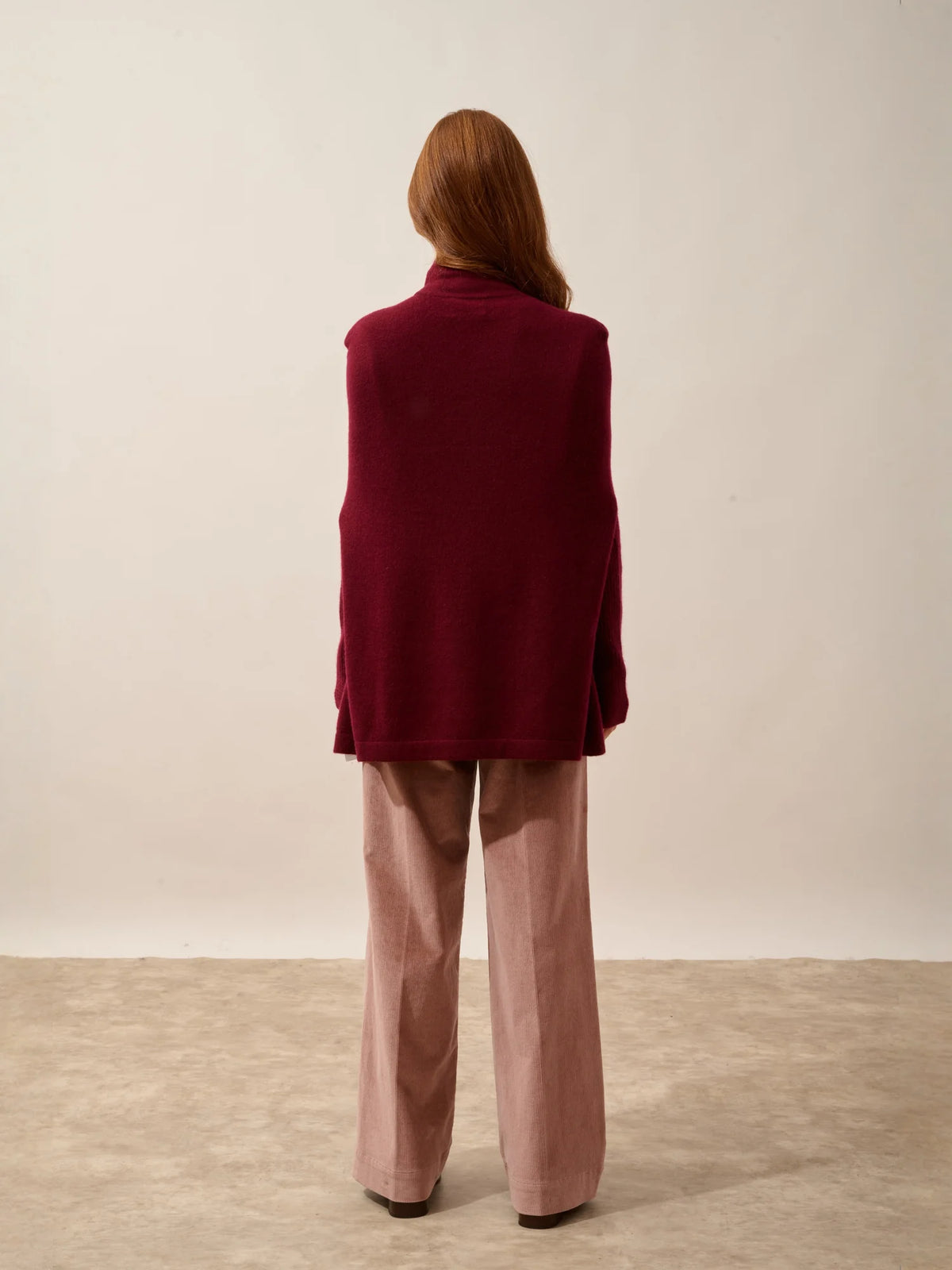 MIAMAR Cape Crew Neck Drawstring Burgundy