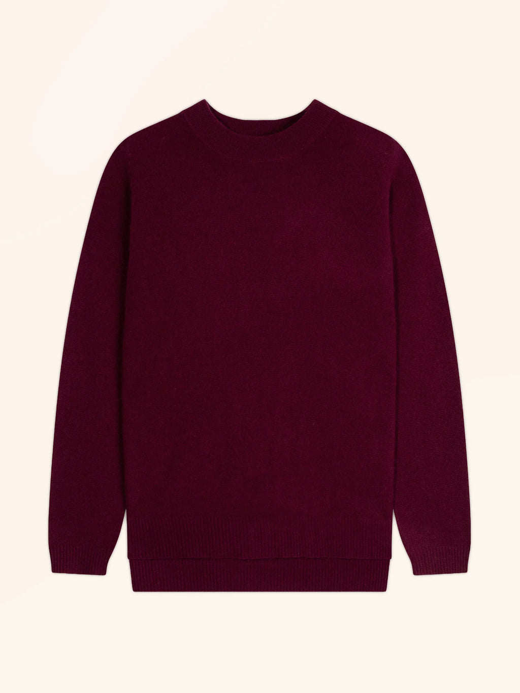 JOSPE Pull Col Rond Bordeaux