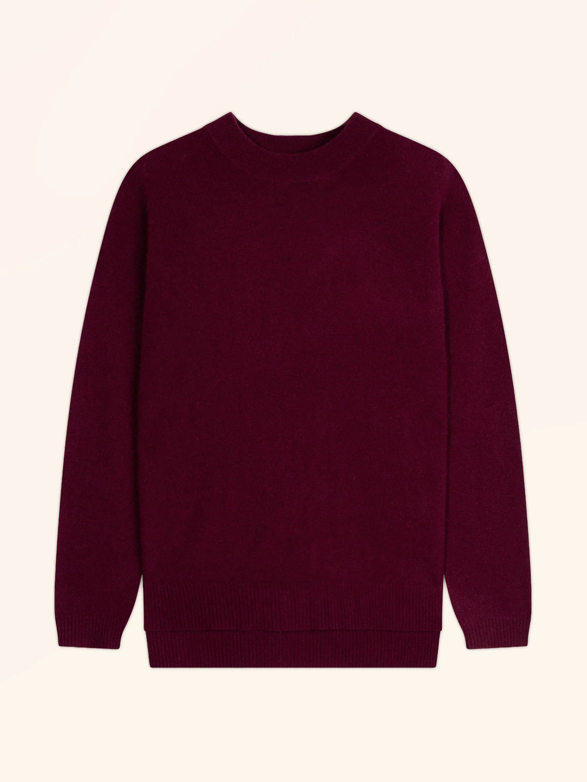 JOSPE Pull Col Rond Bordeaux