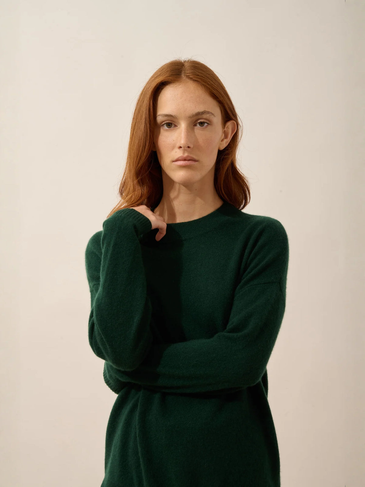 JOSPE Pullover Rundhalsausschnitt Zypressengrün