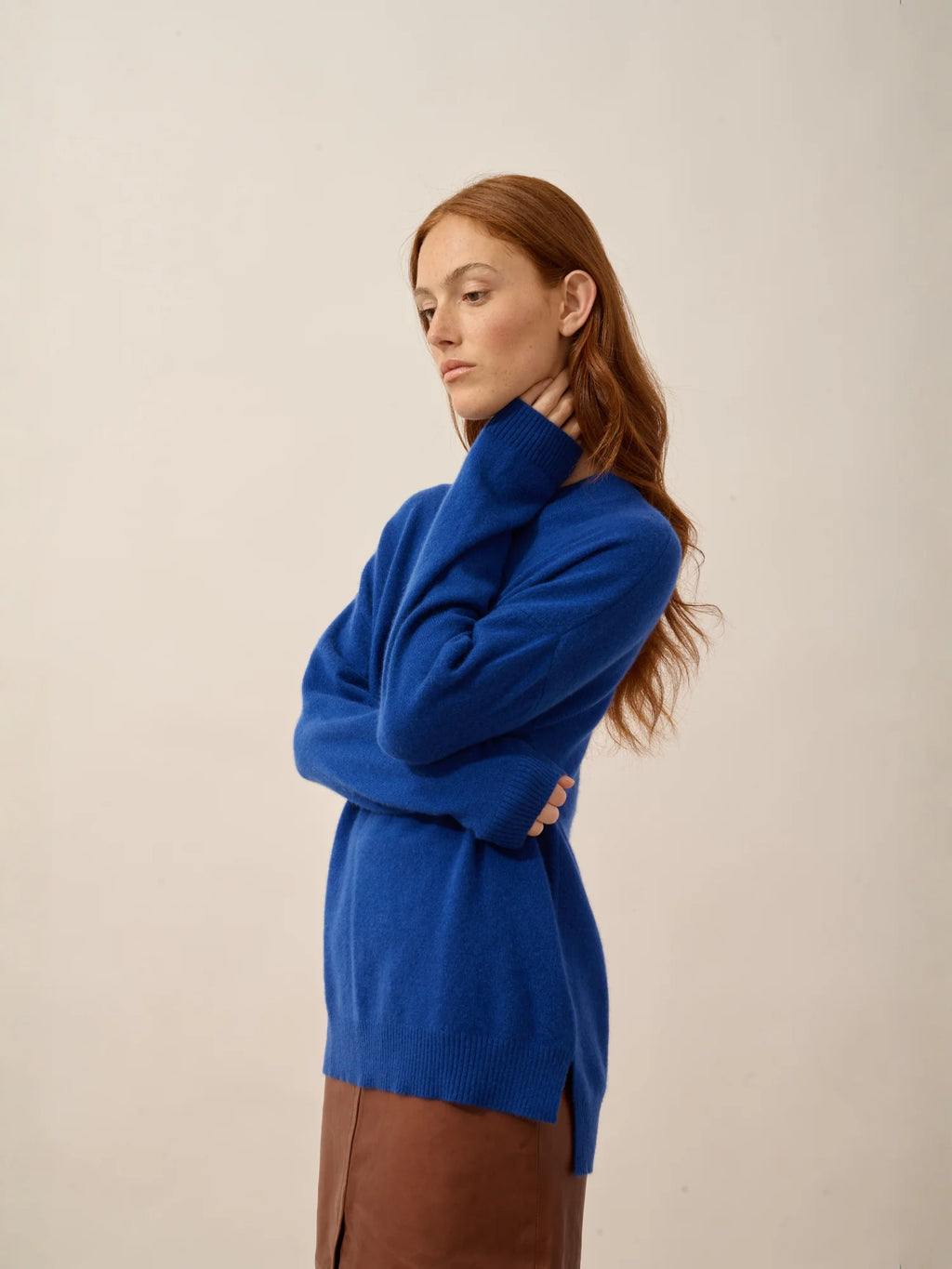 JOSPE Pull Col Rond Outremer