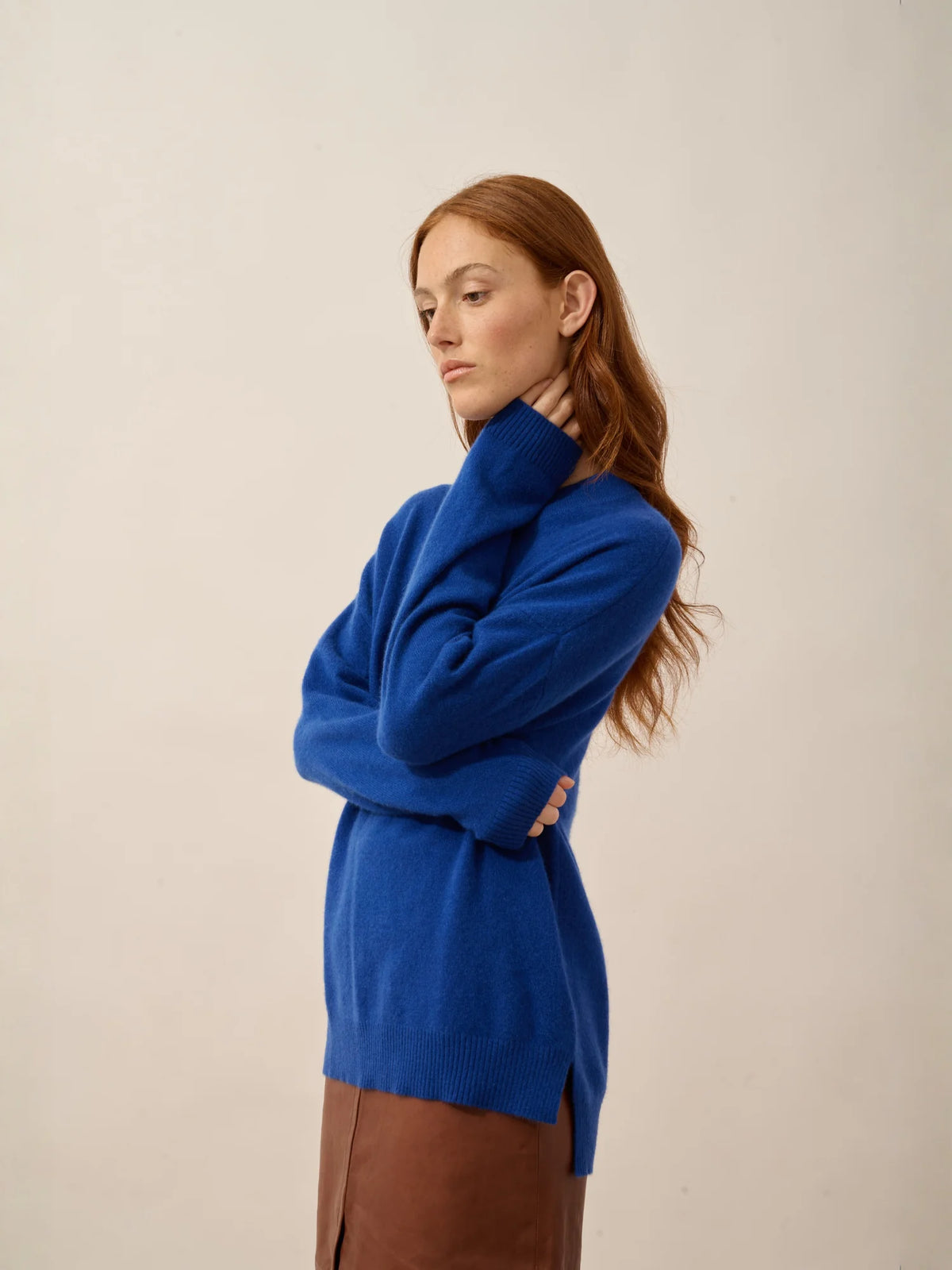 JOSPE Pull Col Rond Outremer