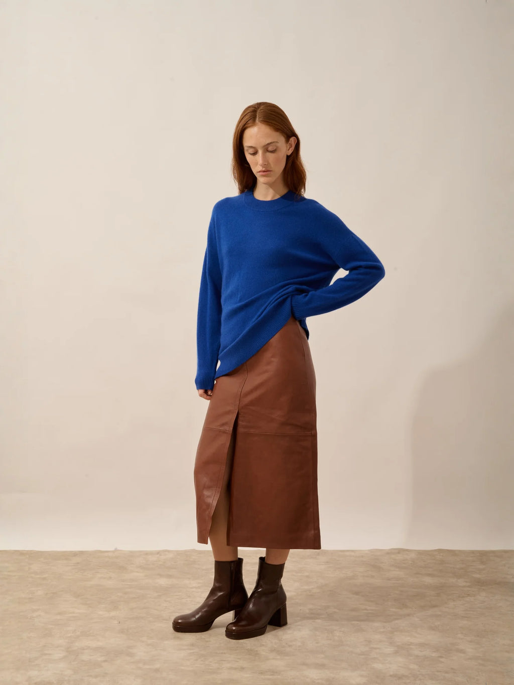 JOSPE Pull Col Rond Outremer