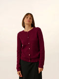 LAURA Cardigan Crew Neck Burgundy