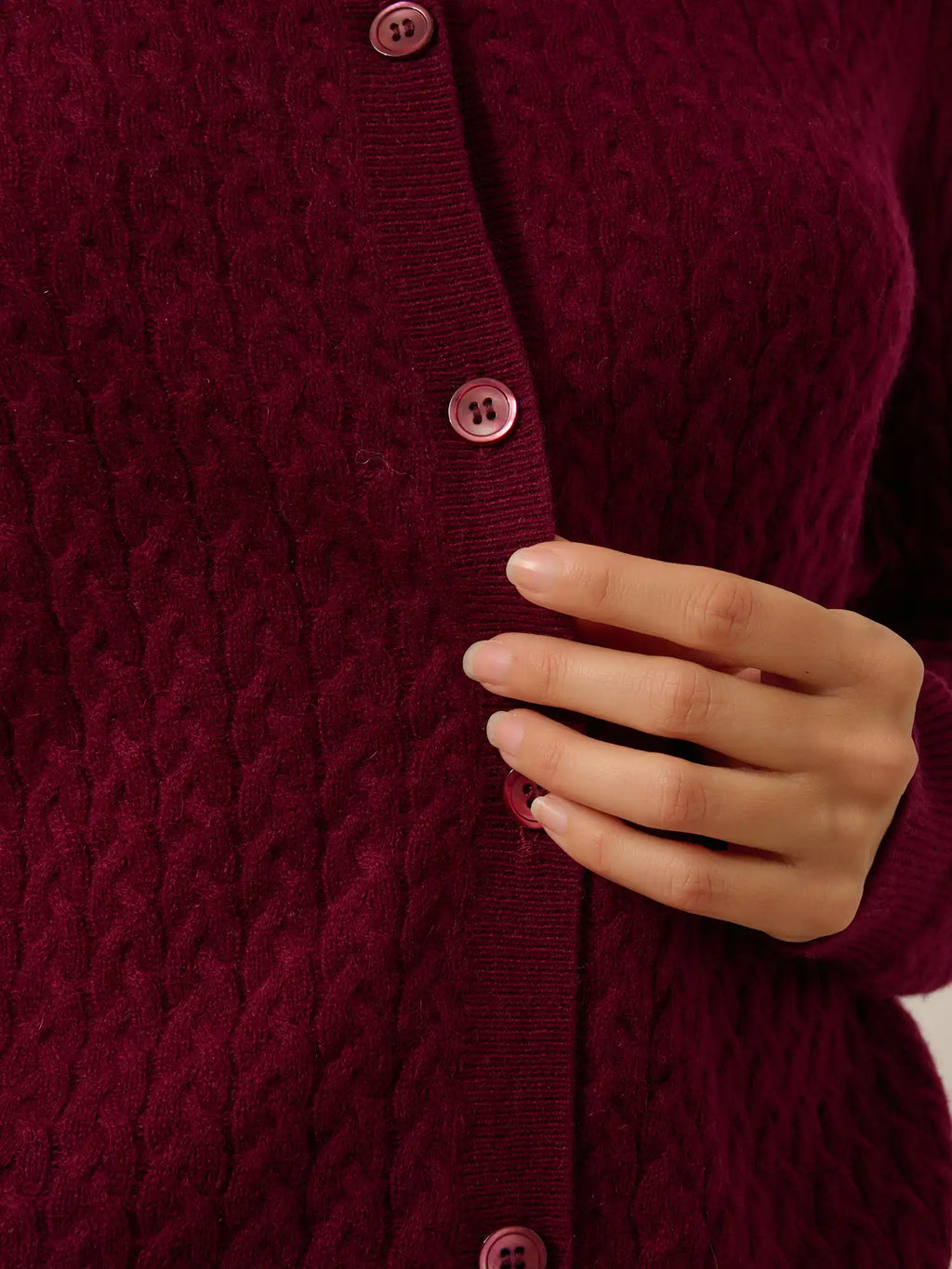 LAURA Cardigan Crew Neck Burgundy
