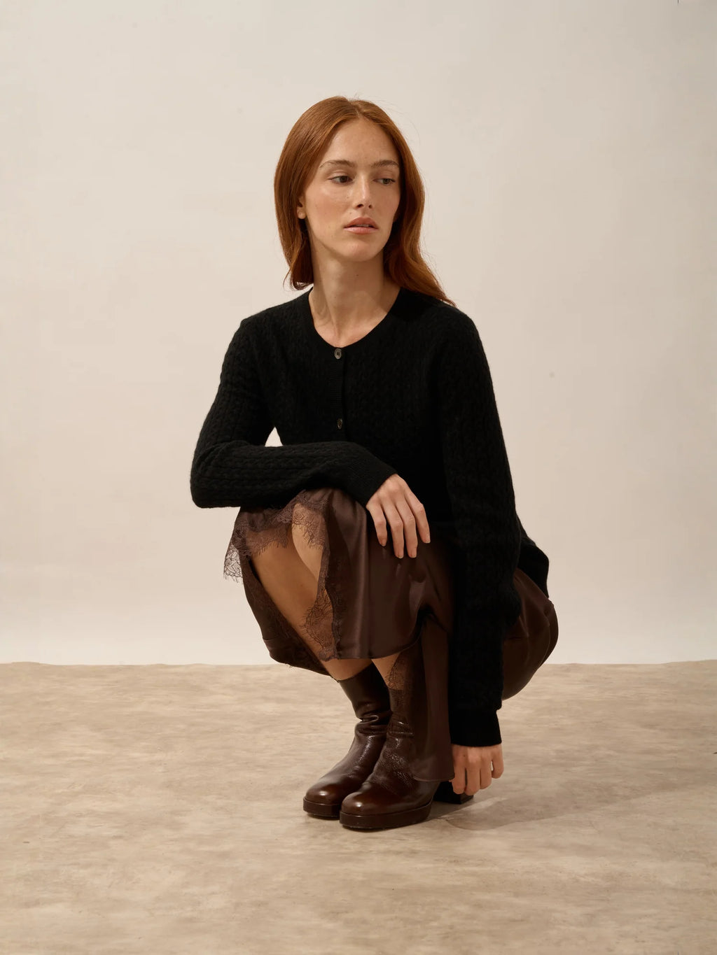 LAURA Cardigan Col Rond Noir