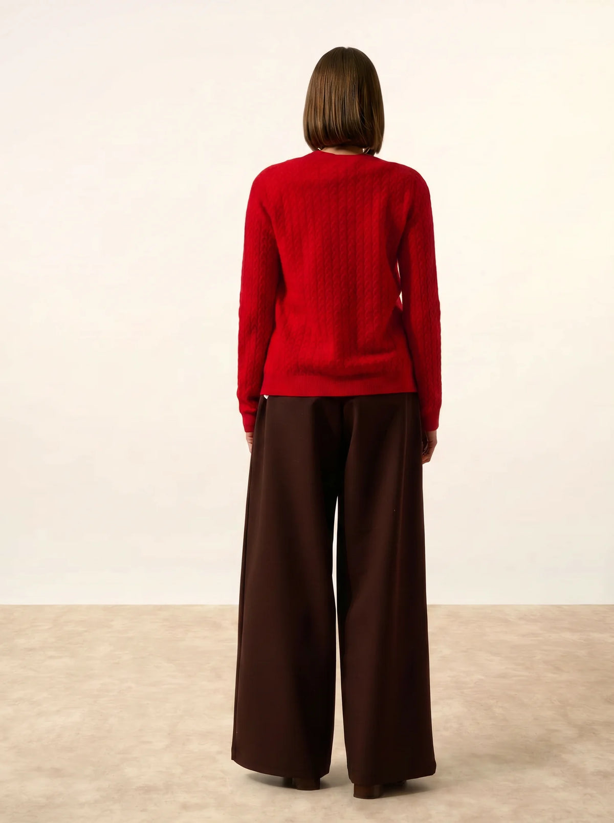 LAURA Cardigan Col Rond Rouge