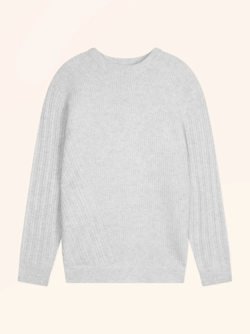 LUKKA Pull Col Rond 4 Fils Gris Perle Chiné