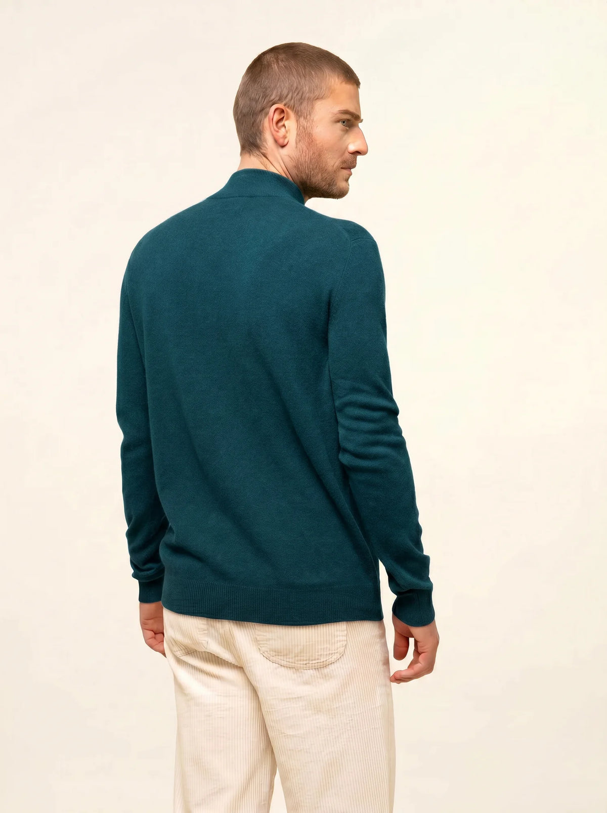 LILOU Gilet Zippé Col Montant Vert Canard