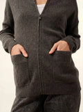 ERVIE Vest Zipped Mandarin Collar Heather Charcoal