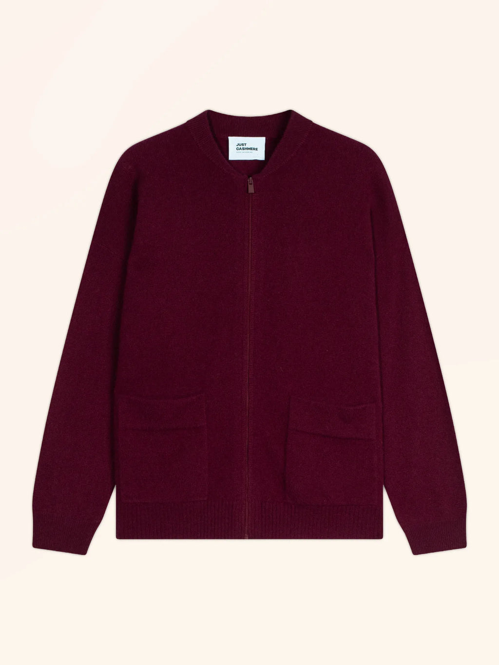 ERVIE Vest Zipped Mandarin Collar Burgundy
