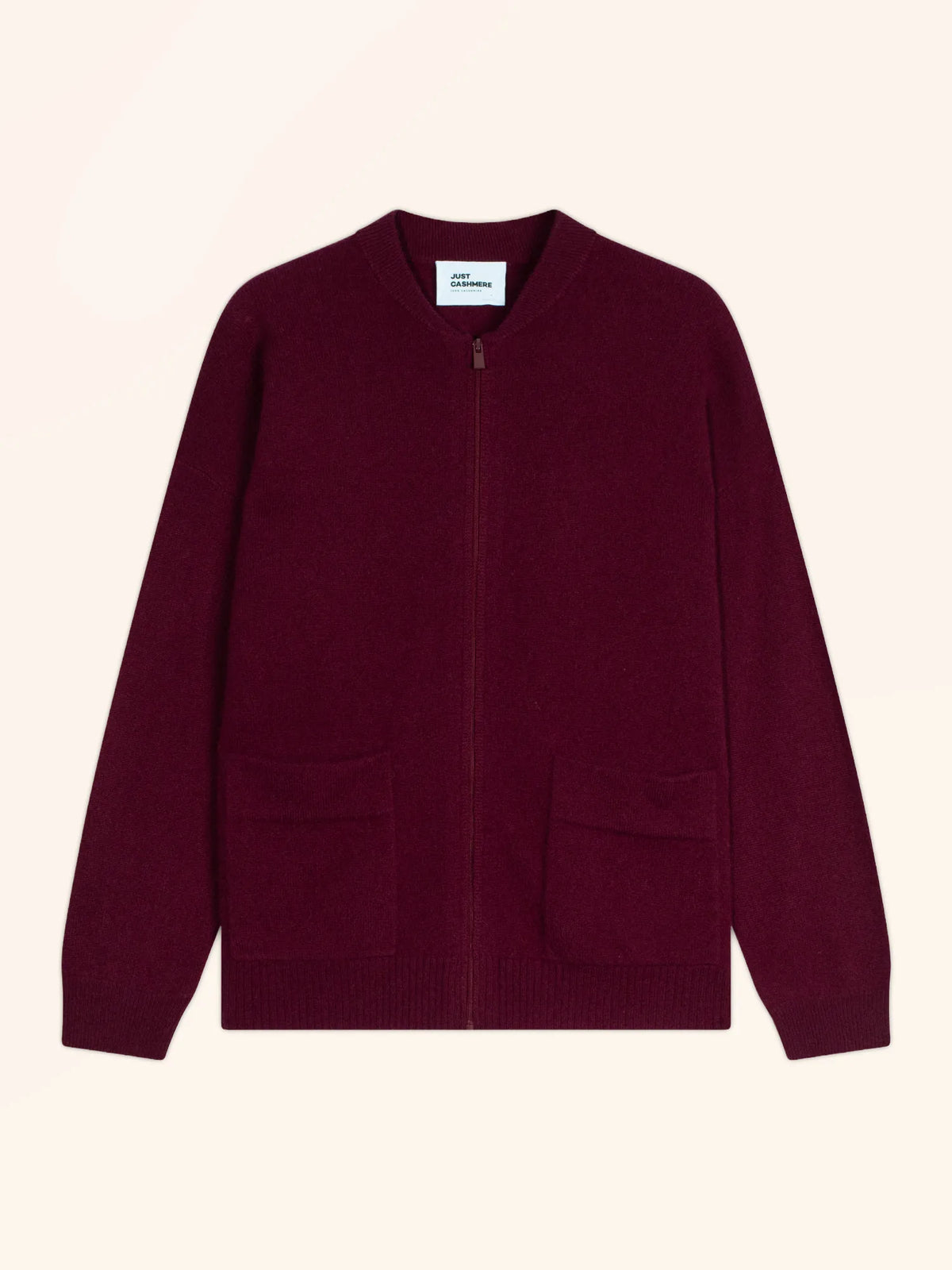 ERVIE Vest Zipped Mandarin Collar Burgundy