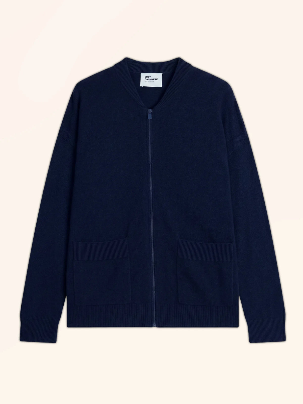 ERVIE Gilet Zippé Col Mao Bleu Marine