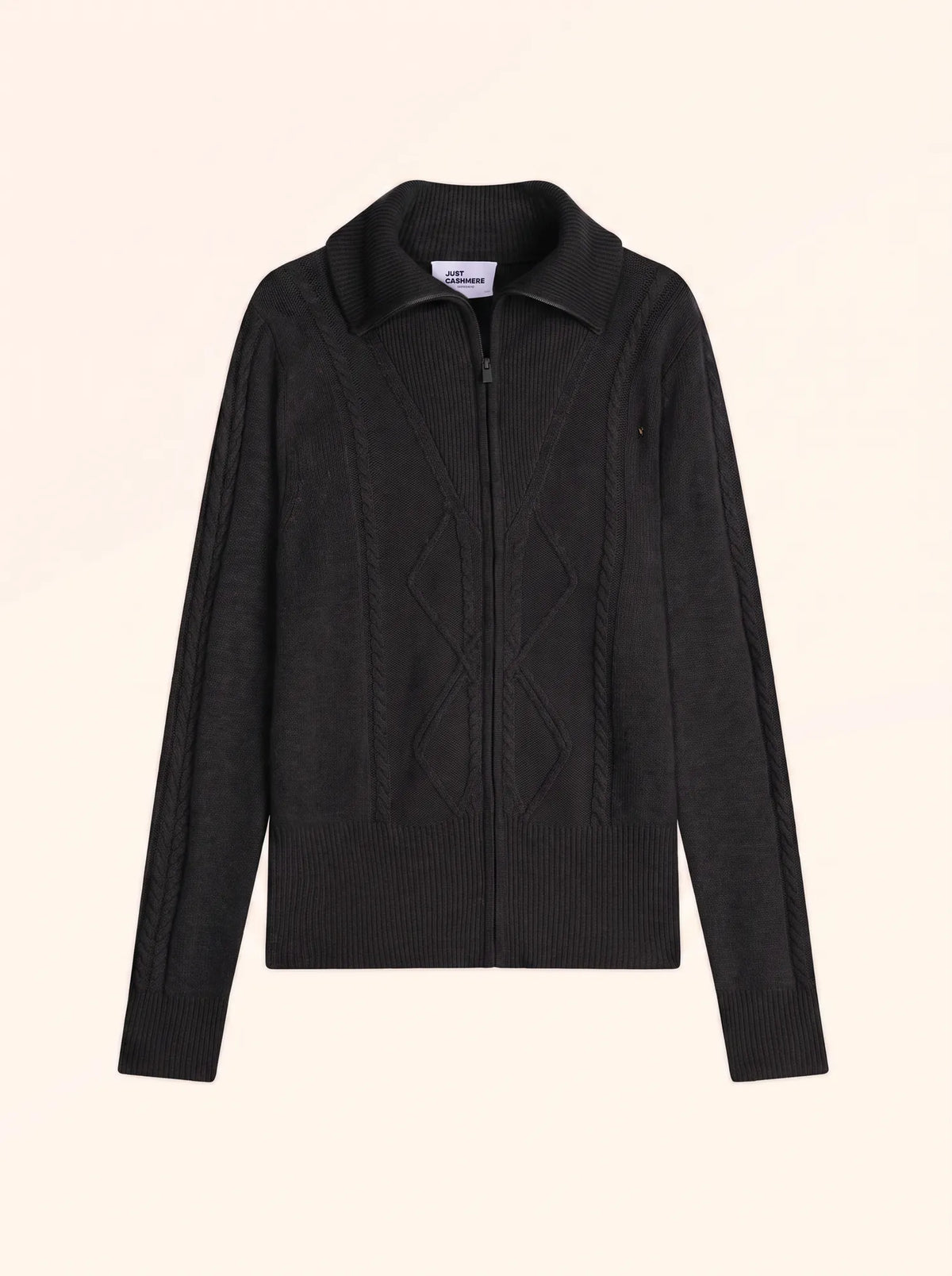 TALARA Gilet Zippé Col Camionneur 4 Fils Noir