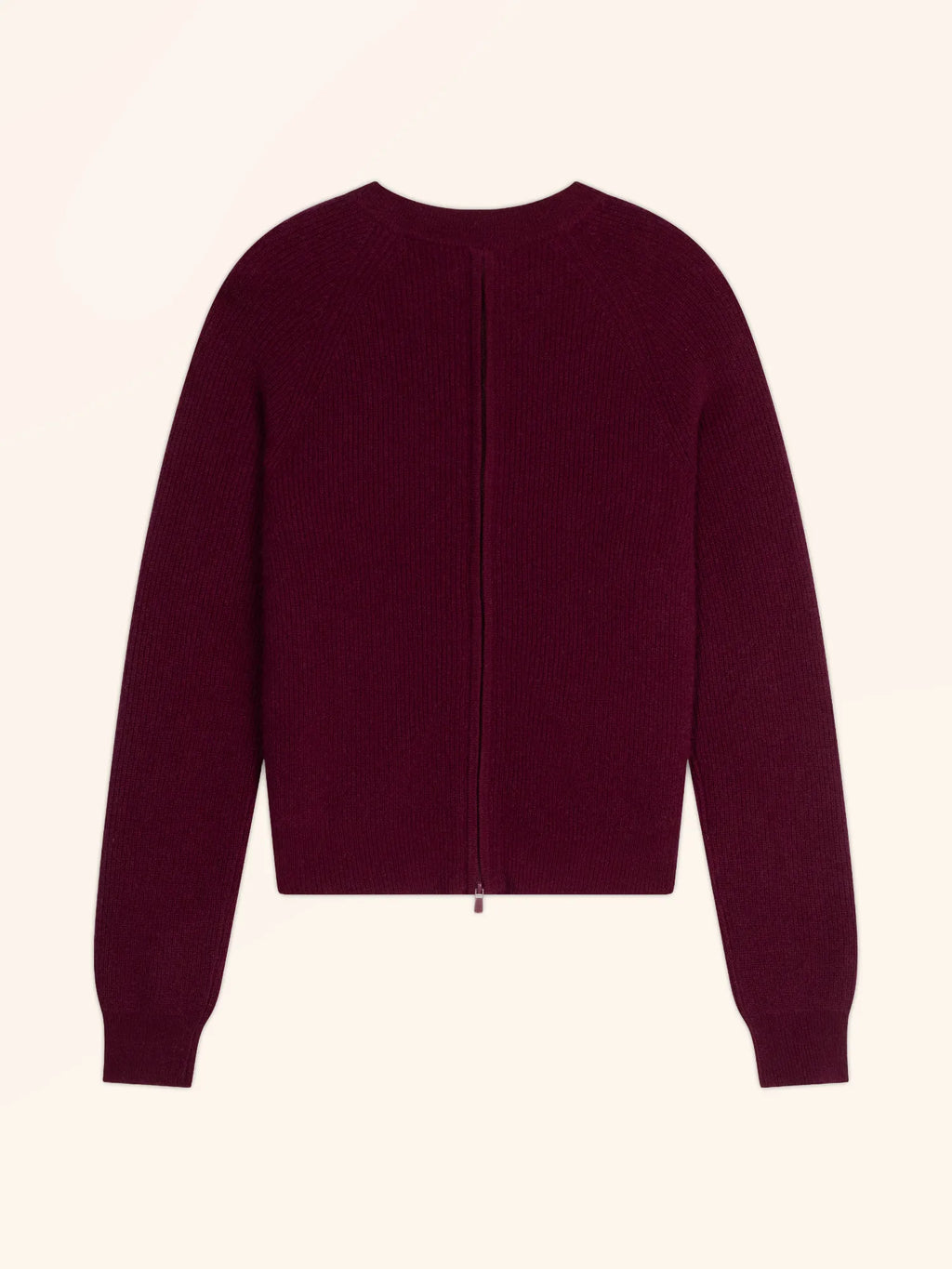 JONA Pullover Rundhalsausschnitt mit Reißverschluss hinten Bordeaux