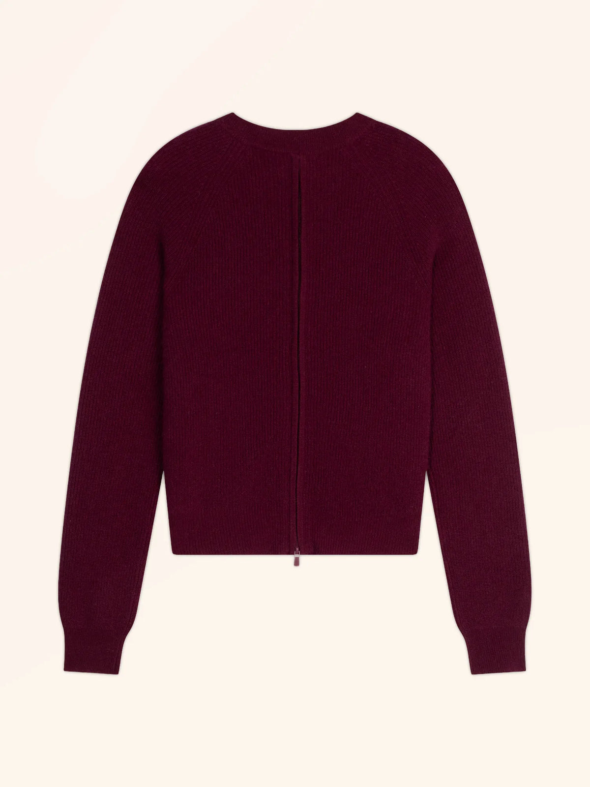 JONA Pullover Rundhalsausschnitt mit Reißverschluss hinten Bordeaux