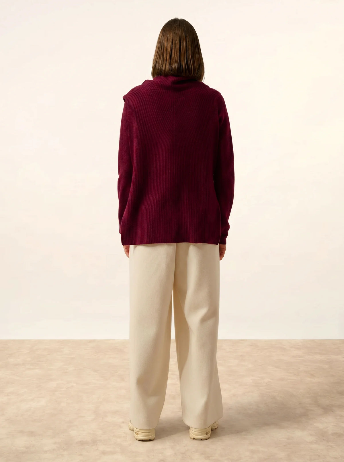 LOU Cape Turtleneck Sleeveless 4 Ply Burgundy