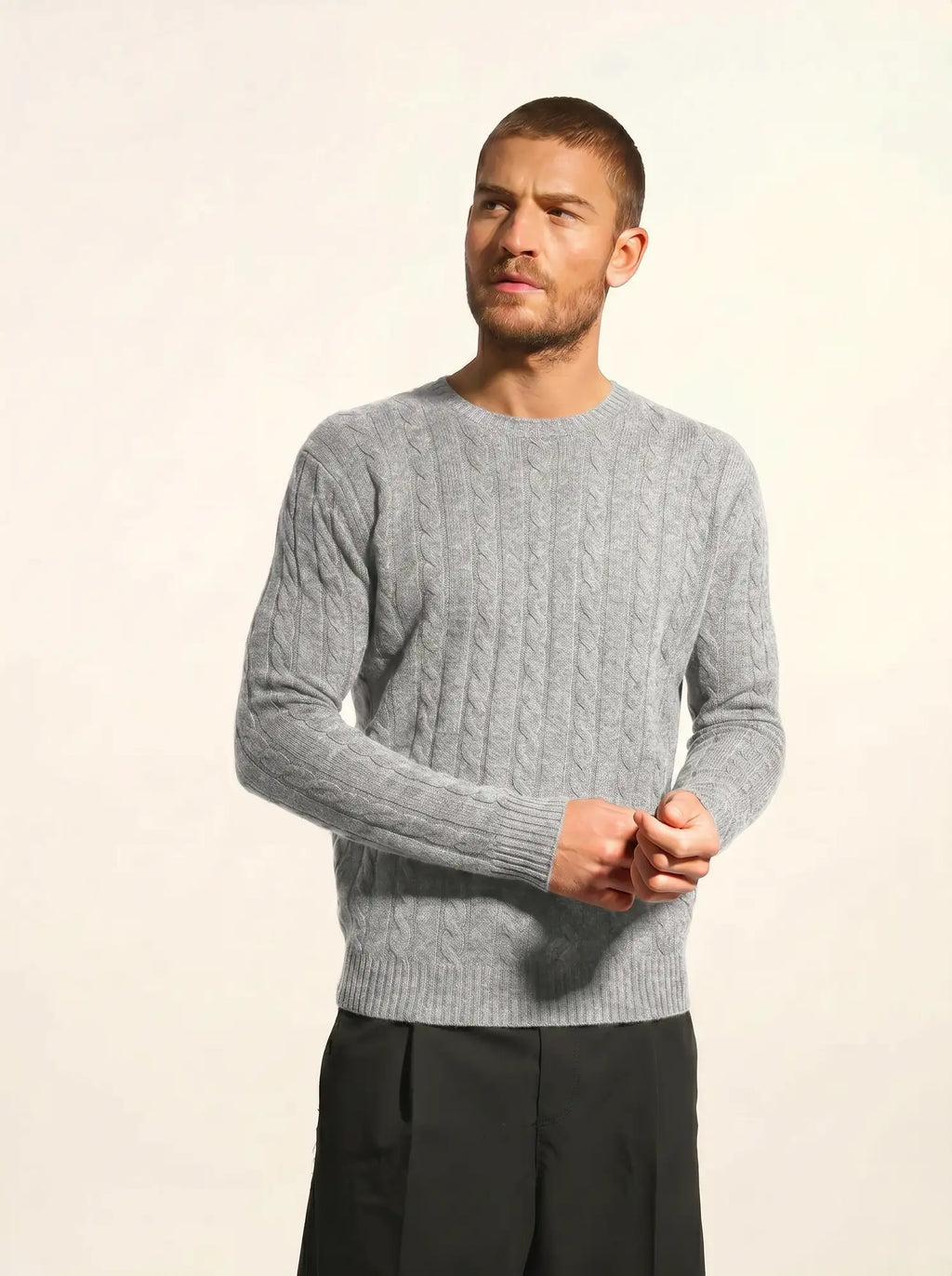 DARRI Pull Col Rond 4 Fils Nuage Chiné