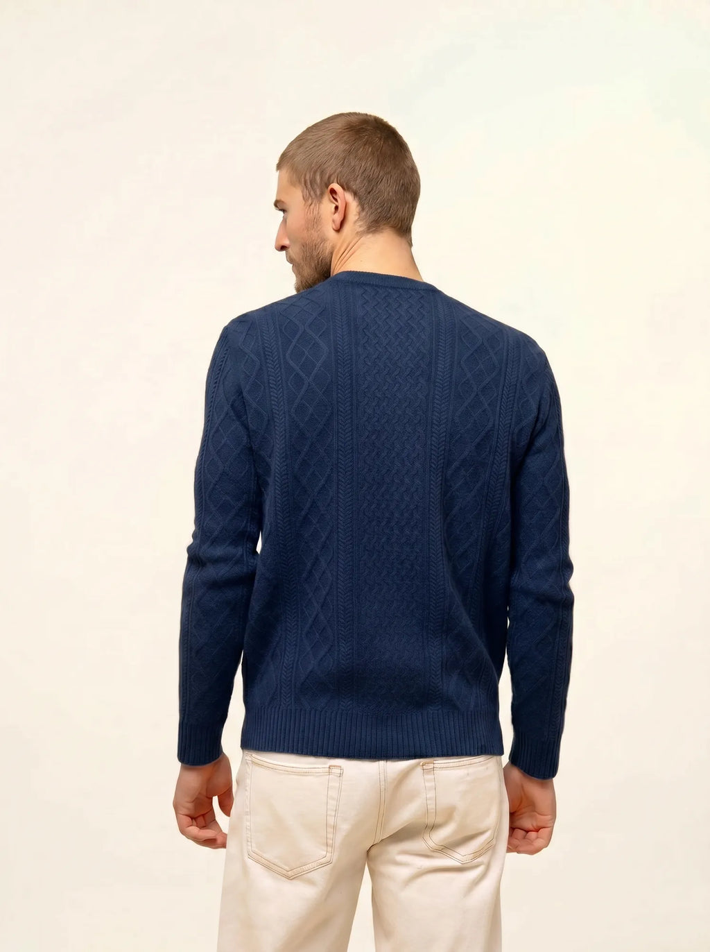 THURID Pullover Rundhalsausschnitt 4-fädig Ozeanblau meliert