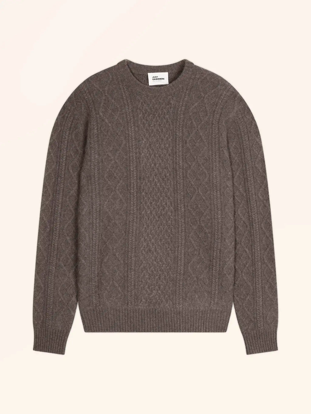 THURID pull col rond 4 fils taupe chiné